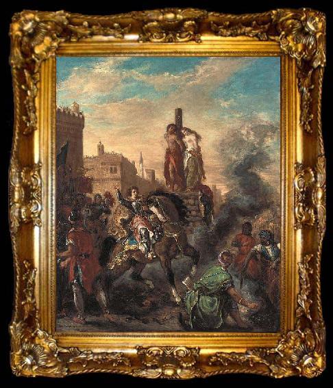 framed  Eugene Delacroix Clorinda Rescues Olindo und Sophronia, ta009-2